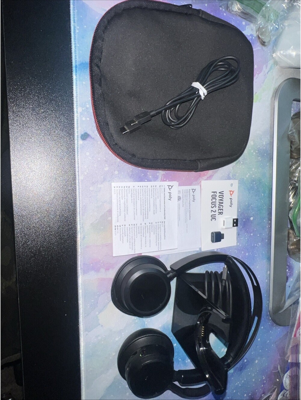 Poly Voyager Focus 2 Wireless Headset w/Charger, Case, USB Dongle - Plantronics